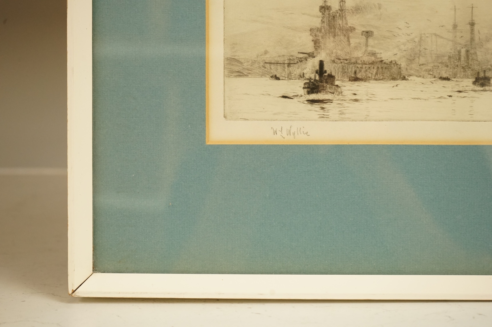 William Lionel Wyllie (1851-1931), Forth Bridge, signed in pencil to the margin, etching, 12 x 34cm